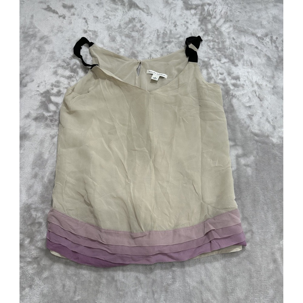 Banana Republic Camisole Tank Top Blouse Women's Size Small Beige Purple EUC